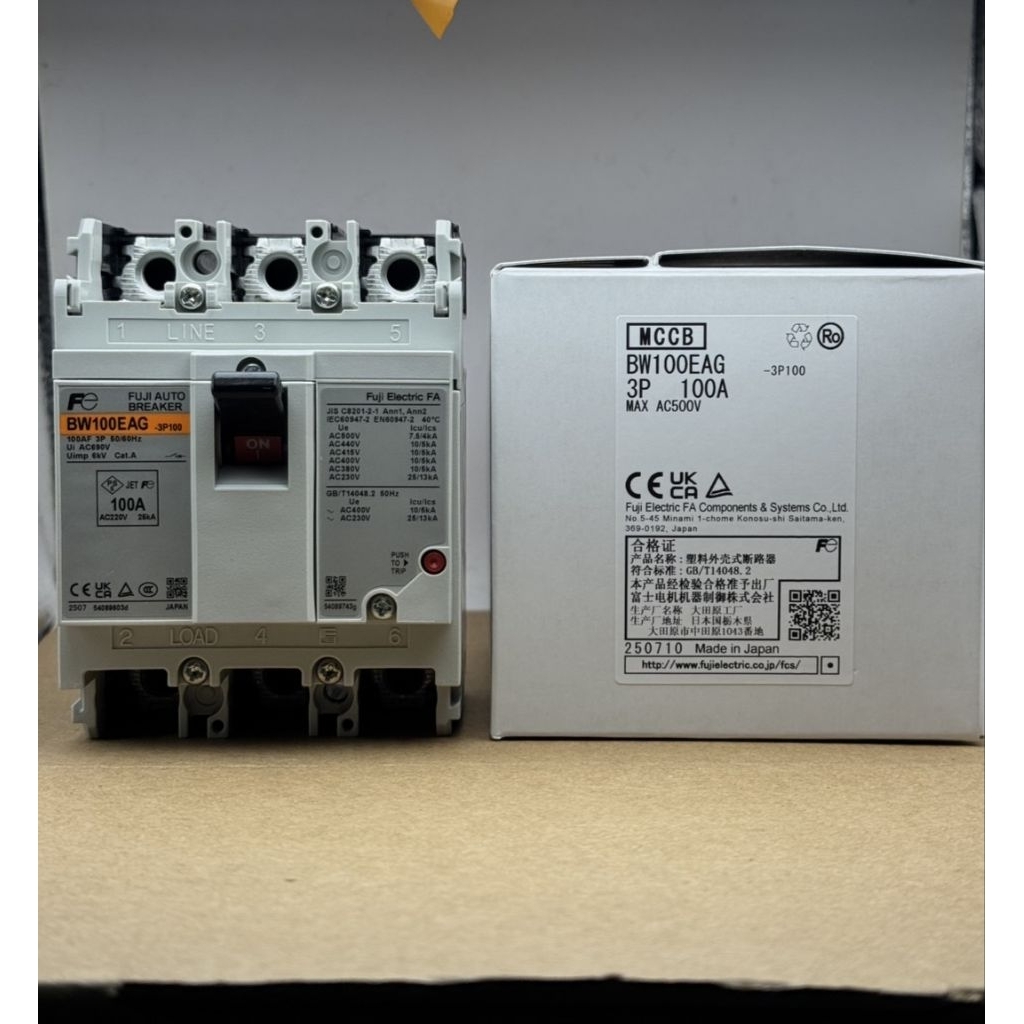 แบรกเกอร์FUJI  BW100EAG 3P 100A MAX AC500V ของใหม่ พร้อมส่ง ราคาไม่รวม vat ประกันสินค้า 30 วันจากการ