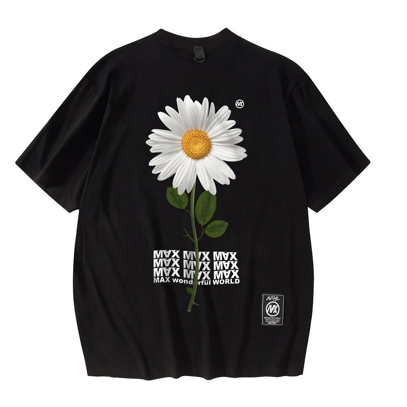 เสื้อยืดแฟชั้นสไตล์เกาหลี รุ่น Daisy เสื้อเป็นทรงโอเวอร์ไซส์ ลายดอกเดซี่ มีทั้งสีขาวและดำ เรียบๆมินิมอลแมตง่ายสไตล์สตรีท