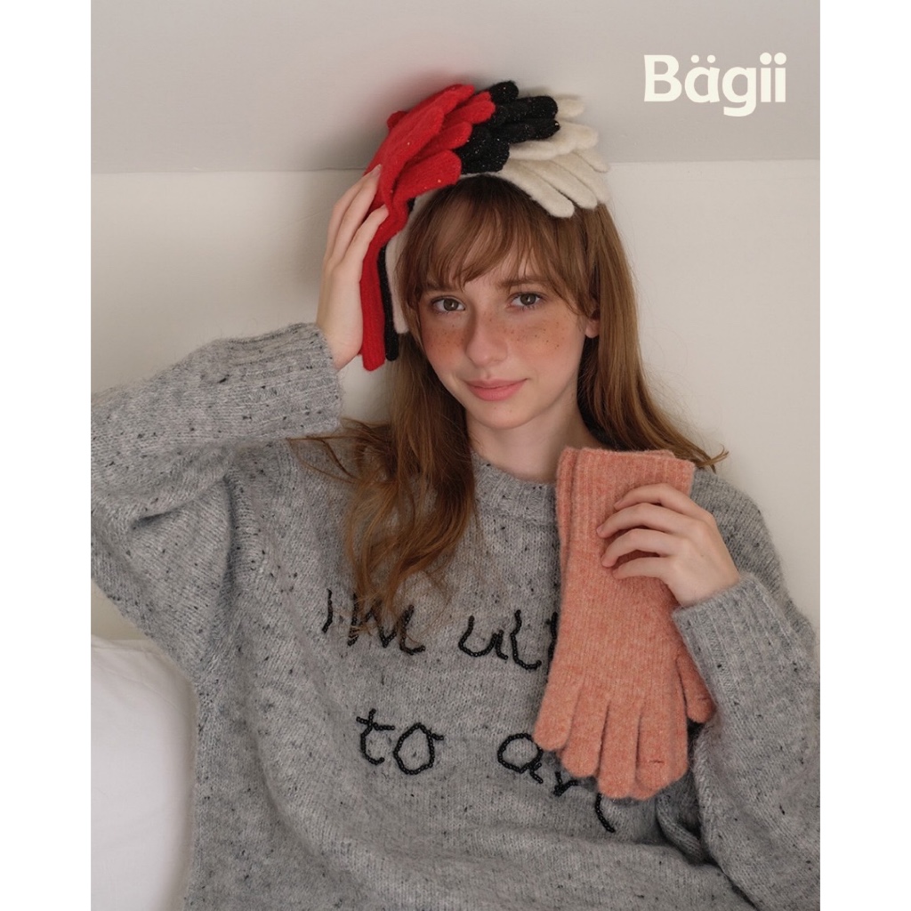Bagii | Wool｜Colorful Gloves | 31% Wool | ถุงมือ ขนสัตว์ ผ้านิ่ม กันหนาว แมชง่าย ใส่สบาย BG100904