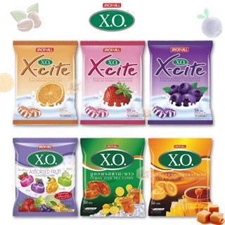 [แพ็ค50เม็ด]​ X.O​ เอ็กซโอ​ ลูกอมรสครีม​ กลิ่นผลไม้ต่างๆ​
