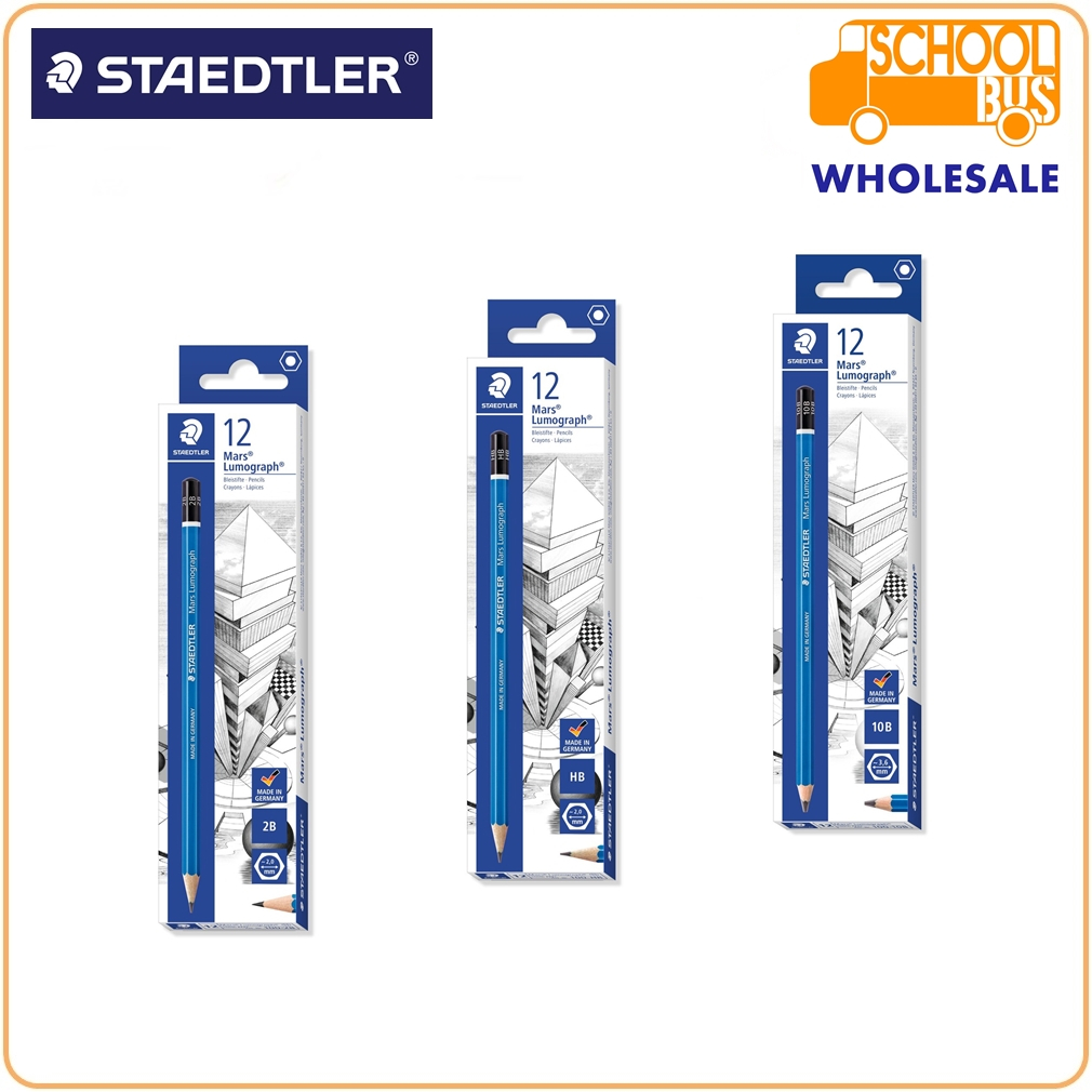 STAEDTLER ดินสอเขียนแบบ Mars Lumopgraph 100 กล่อง 12 แท่ง HB 2B 3B 4B 5B 6B 7B 9B 10B EE ดินสอ สเต็ด