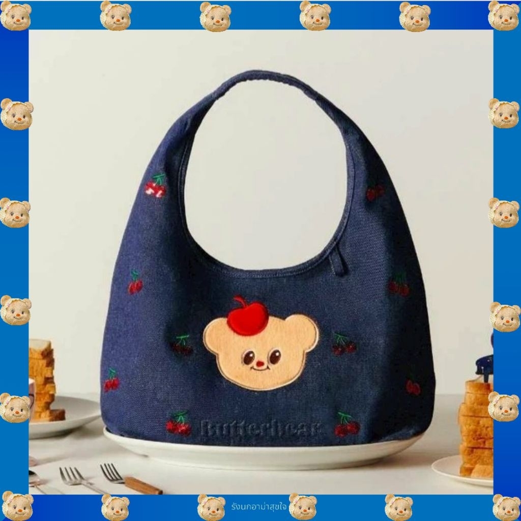 Butterbear พร้อมส่ง📦 กระเป๋าเดนิมเชอร์รี (Denim Cherry Shoulder Bag) + 🛍ถุงกระดาษ ของแท้💯จากshop