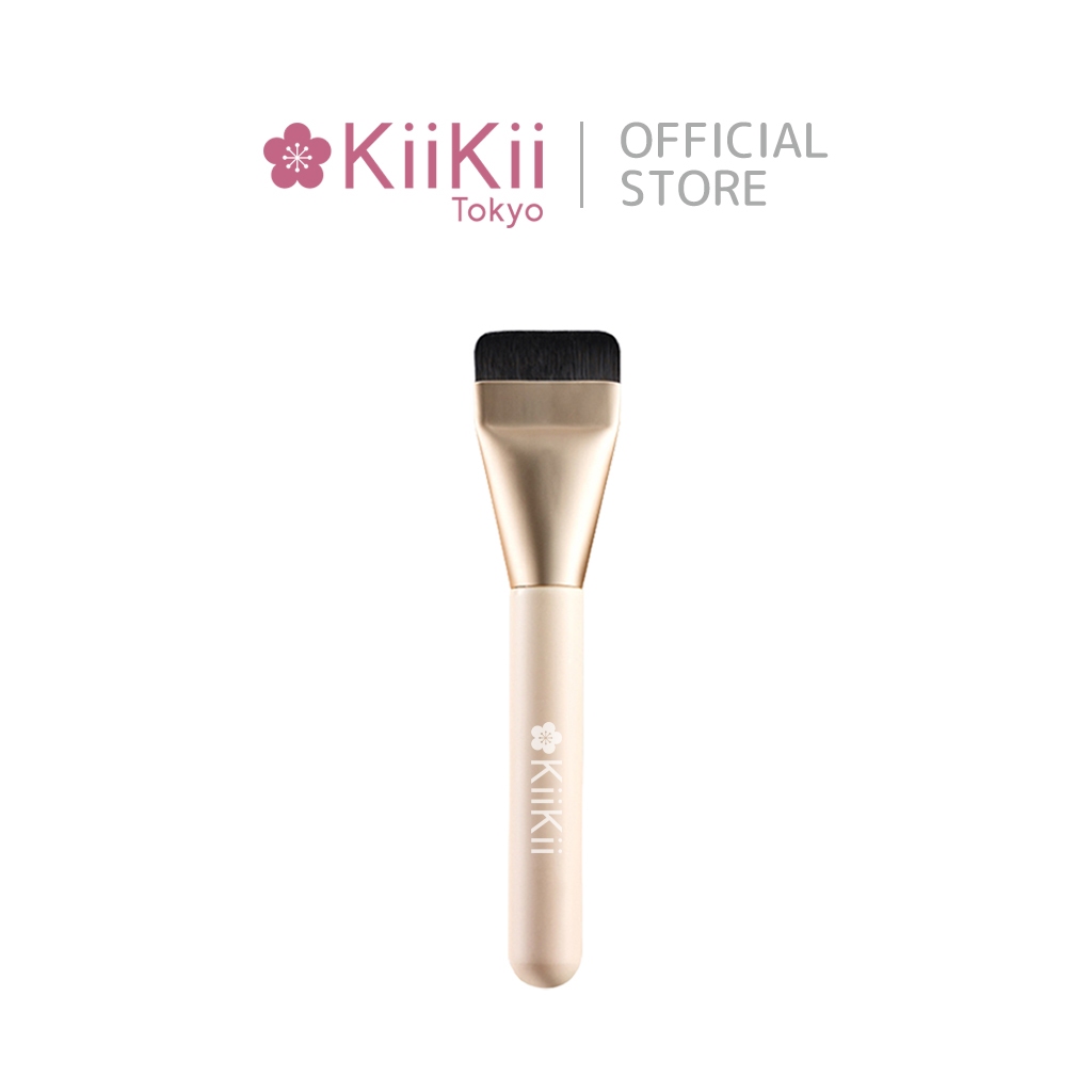 KiiKii แปรงปัดแก้ม แปรงรองพื้น  Pink Gold แบบแบน แปรงแต่งหน้า สําหรับรองพื้นเนื้อครีม บางพิเศษ ขนแปรงนุ่ม