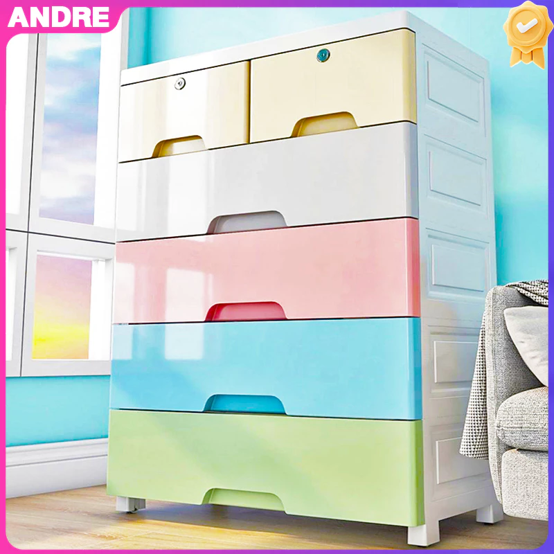 ANDRE ลิ้นชัก ลิ้นชักใส่เสื้อผ้า หลากหลายชั้น ลิ้นชักใส่ของ สีสลับ มีล้อ ล็อคได้