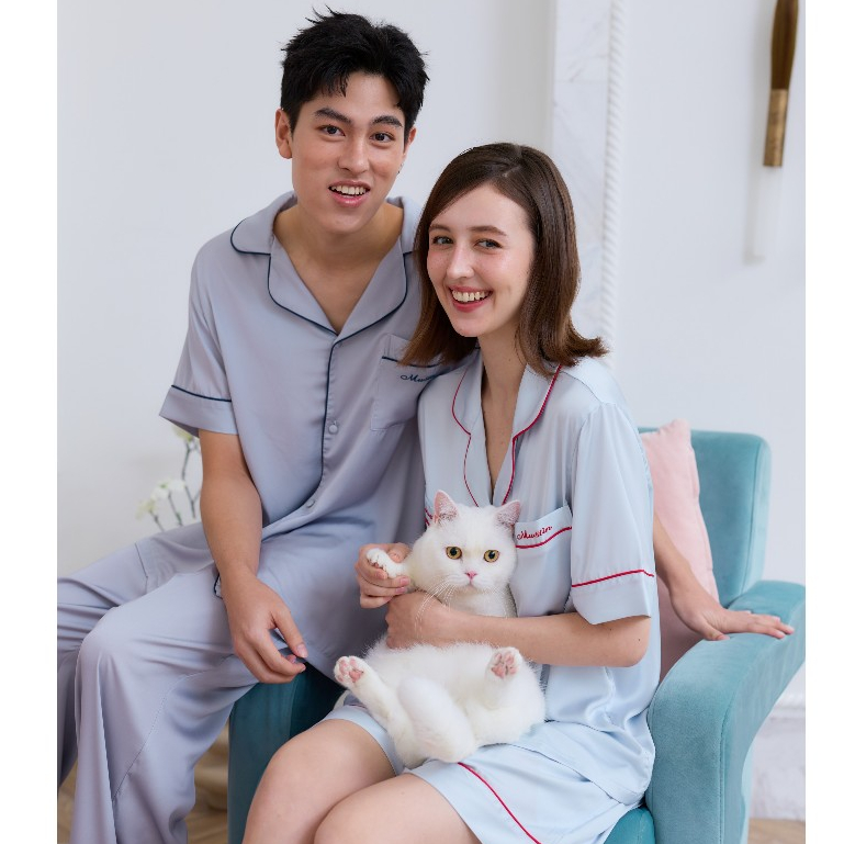ຊຸດນອນ Muslin Pajamas Collection Muslin Pet Midnight Rose (N3272 T3272 Y3273 Y3274) ຊຸດຄູ່ຮັກ