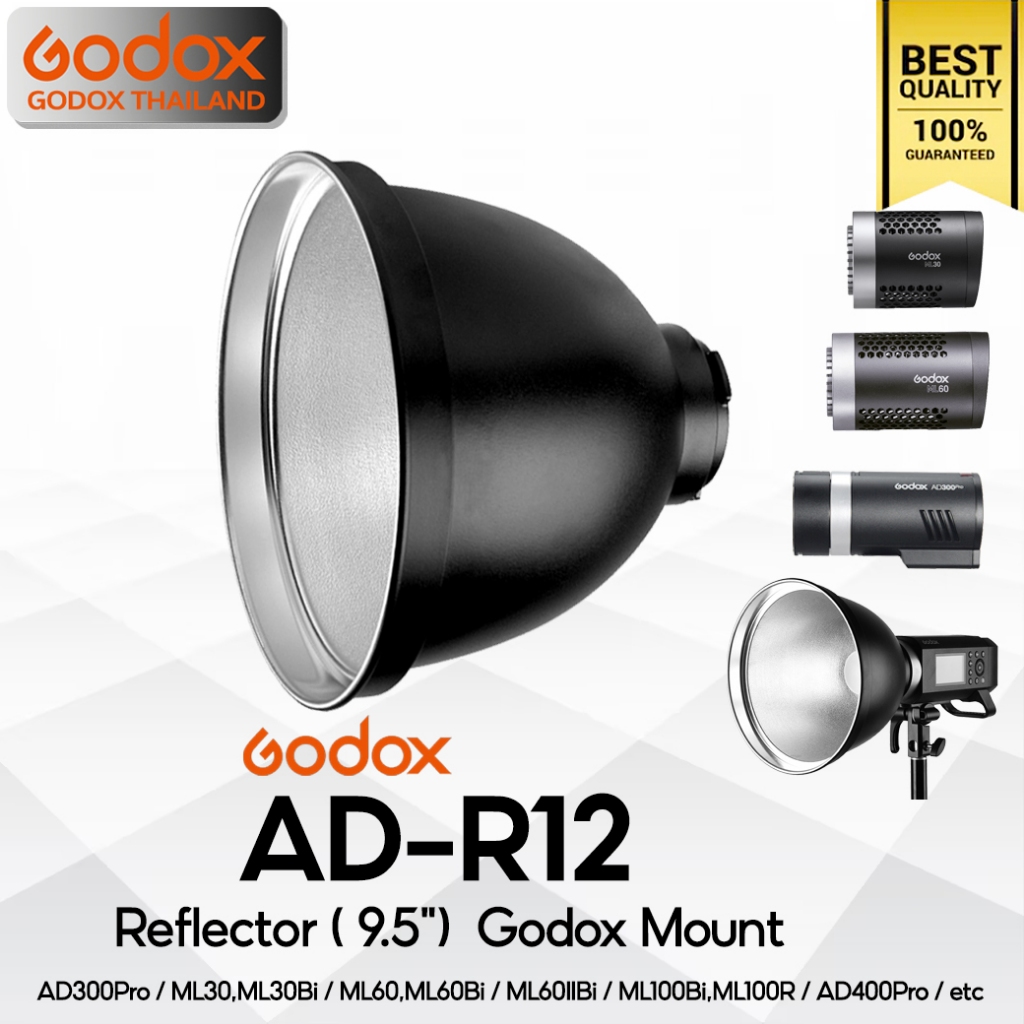 Godox Reflector AD-R12 - Godox Mount For AD300Pro, ML30, ML30Bi, ML60, ML60Bi, ML60IIBi, ML100Bi, ML