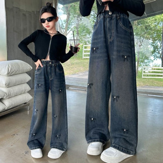 [Namsaii kids]🔥พร้อมส่ง🔥 ชุดเด็กผู้หญิง กางเกงยีนส์แท้ขายาวป…