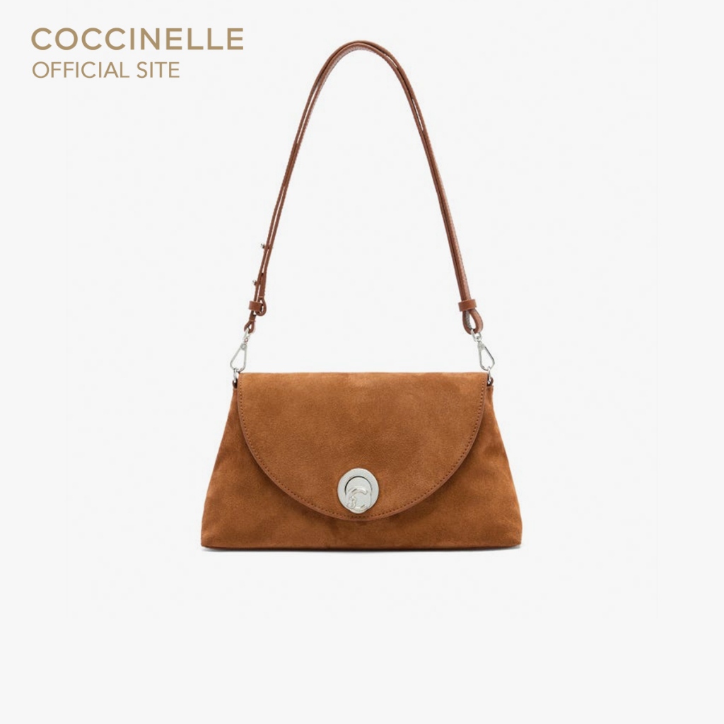 COCCINELLE กระเป๋าสะพายไหล่ผู้หญิง รุ่น NIKLA SHOULDER BAG 120101 สี COGNAC/COGNAC