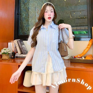 🔥aimorn_shop🔥เสื้อเชิ้ต ดีเทลแต่งซิป เหมาะกับสาวทุกหุ่น แมทช์ง่าย จะใส่เป็นเสื้อเชิ้ตหรือเสื้อคลุมก็ปัง งานน่ารักมาก