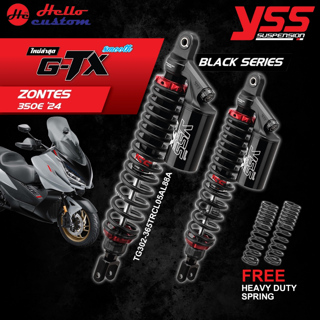 ฟรีค่าส่ง‼️โช้คหลัง Yss G-TX BLACK Series ขนาด 365mm. ZONTES 350E 2024 / Zontes 368K