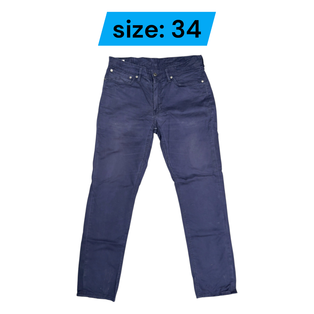 กางเกงยีนส์ ลีวาย 511 commuter เอว34 ยาว 42.5 ขา 7 ริมสะท้อนแสง มือสอง รหัสs34