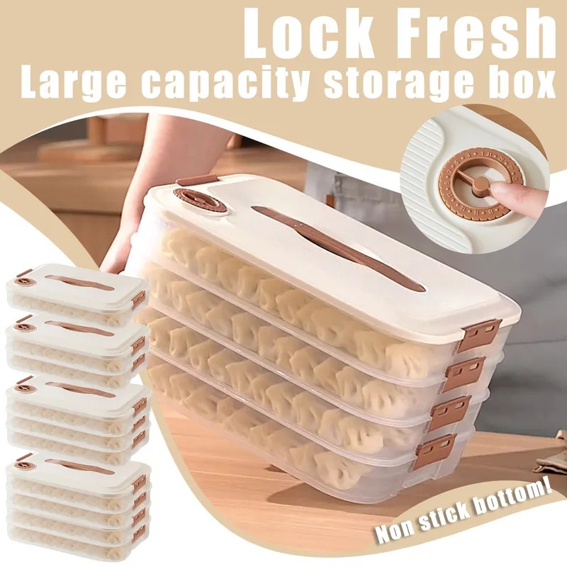 IN STOCK กล่องเก็บเกี๊ยว กล่องเก็บของในตู้เย็น กล่องถนอมอาหาร กล่องเก็บอาหาร กล่องพลาสติกใส สําหรับเก็บอาหาร Non stick