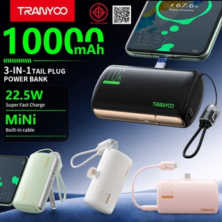 TRANYOO F29【TIS】3-in-1 mobile power bank 10000mAh Light&ing/Type-C data cable one-wire multi-purpose 22.5W fast charging