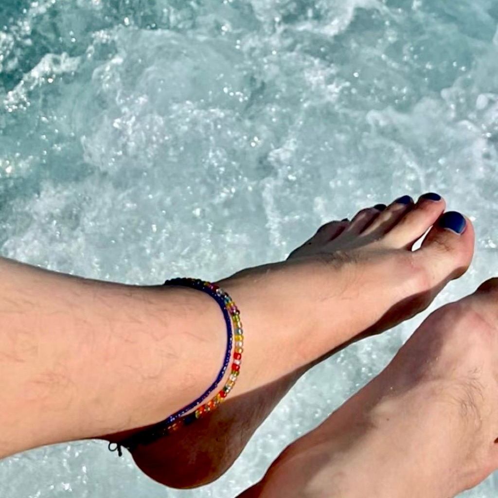 (อุดหนุนงานไทย) กำไลข้อเท้าลูกปัด เครื่องประดับแฟชั่น แฮนด์เมด สร้อยข้อเท้า น่ารัก มินิมอล