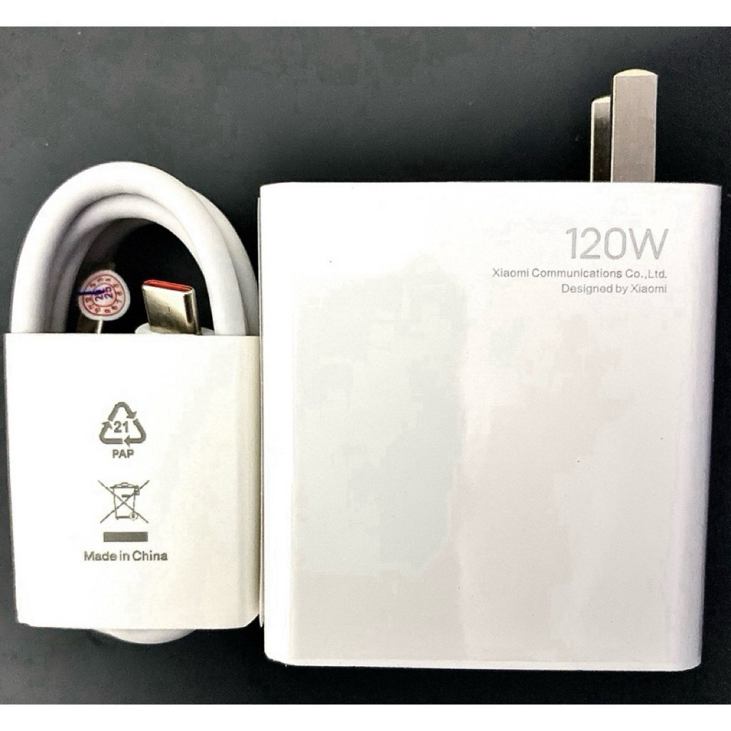 XIAOMI 120W TURBO CHARGE ** ADAPTER 120W + USB C 6A (120W) **  (NO PACKAGE)ขาแบน