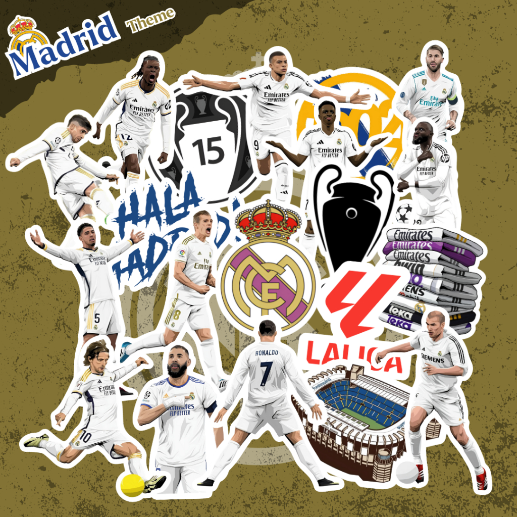 สติ๊กเกอร์ธีม Real Madrid สติ๊กเกอร์ Real Madrid แบบกันน้ำ