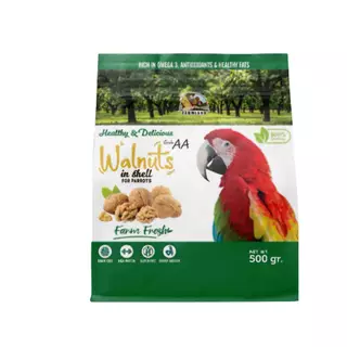 [500g.] ลูกวอลนัท Farmland Walnuts อาหารสำหรับ สัตว์เลี้ยง สัตว์ฟันแทะ นก นกแก้วขนาดใหญ่ กระรอก กระแต มาคอร์ อาหารนก