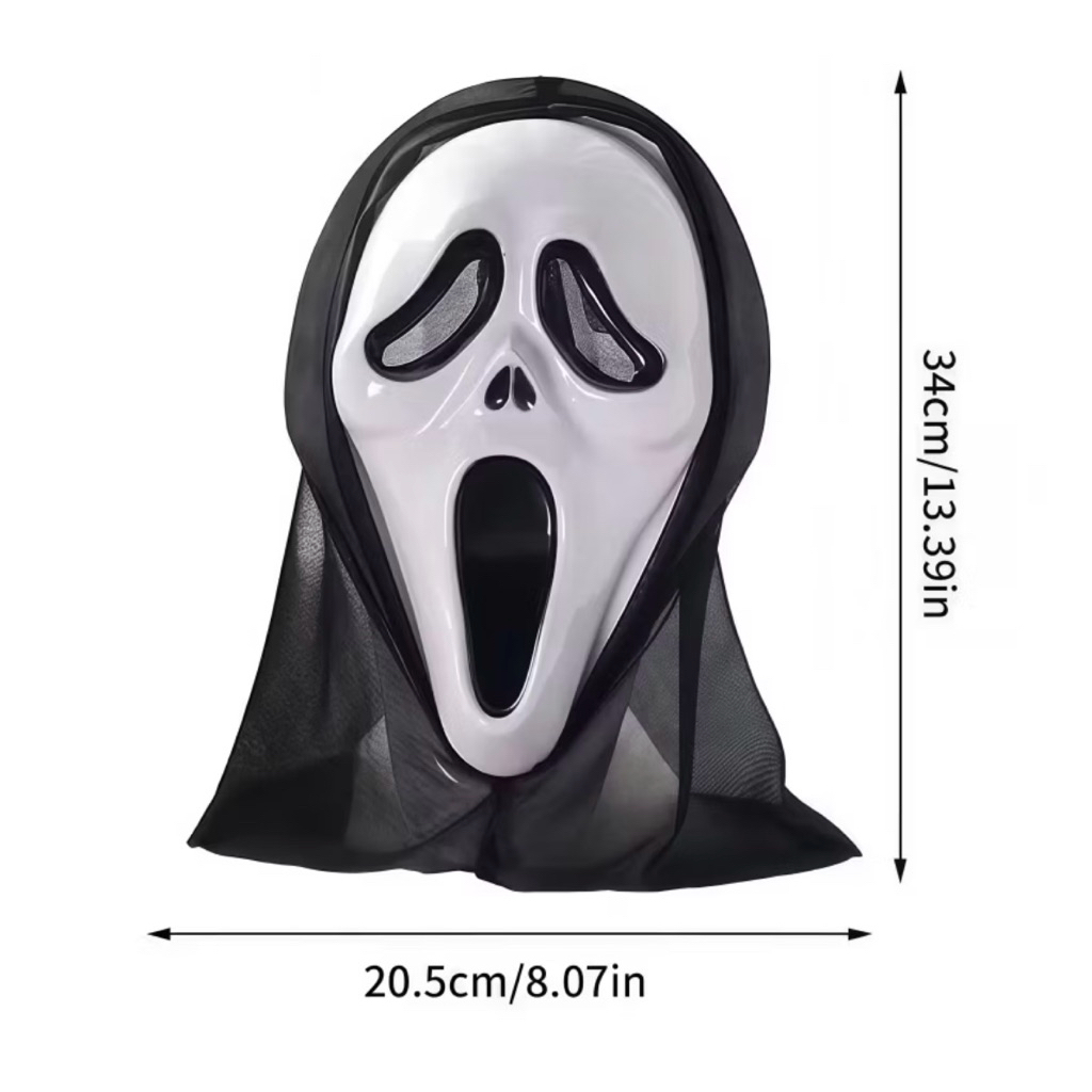 [พร้อมส่ง] Ghost Scream Mask สยองขวัญ หน้ากากแฟนซี หน้ากากฮาโลวีน ฮัลโลวีน แฮกเกอร์ งานปาตี้ Hallowe