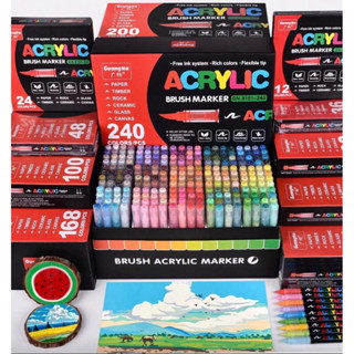 พร้อมส่ง🇹🇭 ปากกาอะคริลิค GuangNa 8101 หัวพู่กัน เขียนได้หลาย…