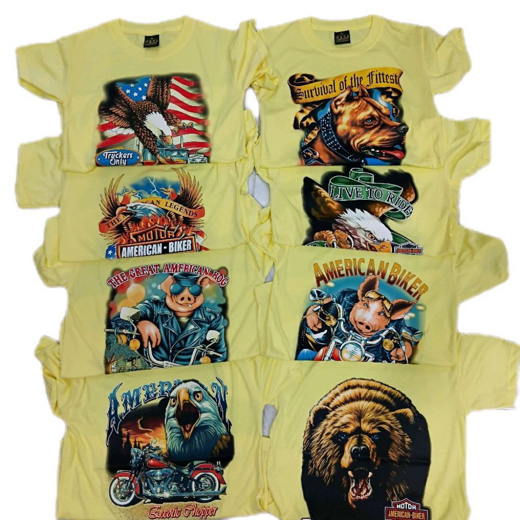 เสื้อเด็กแนววินเทจ เสื้อ3dฮาเลย์ผ้าบางวินเทจ คอกลมสีเหลืองอ่อน เด็กชาย เด็กหญิง