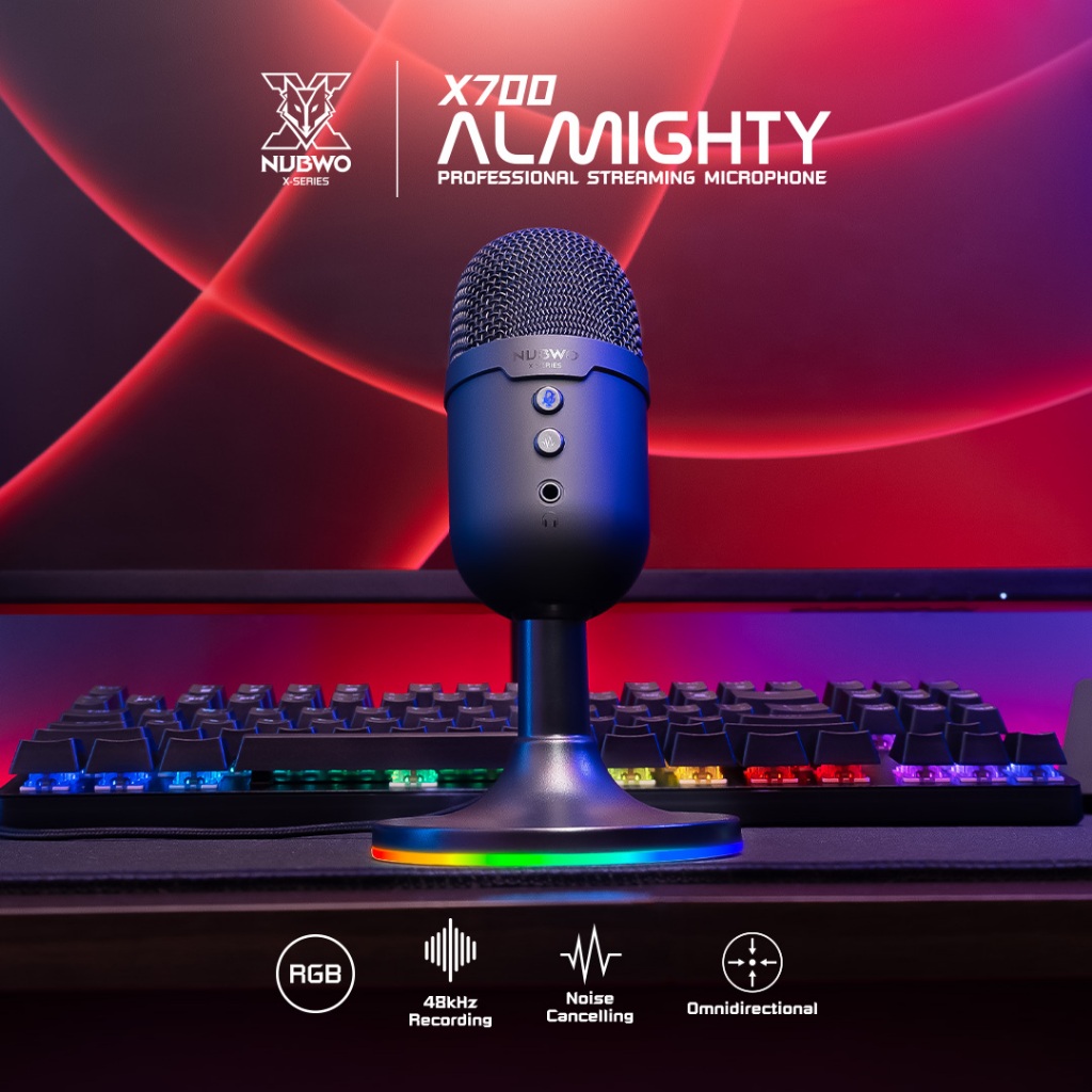 NUBWO X700 ALMIGHTY Microphone ไมค์โครโฟน ไมค์ตั้งโต๊ะ ไมค์คอนเดนเซอร์สำหรับสตรีมเมอร์