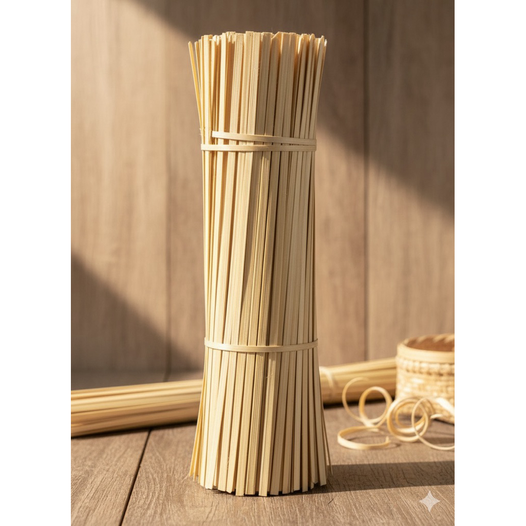 ตอกจักสาน ตอกไม้ไผ่ ตอกไม้ไผ่เส้น ตอกไม้ข้าวต้ม ทำมืออย่างดี 0.6*40 ซม.