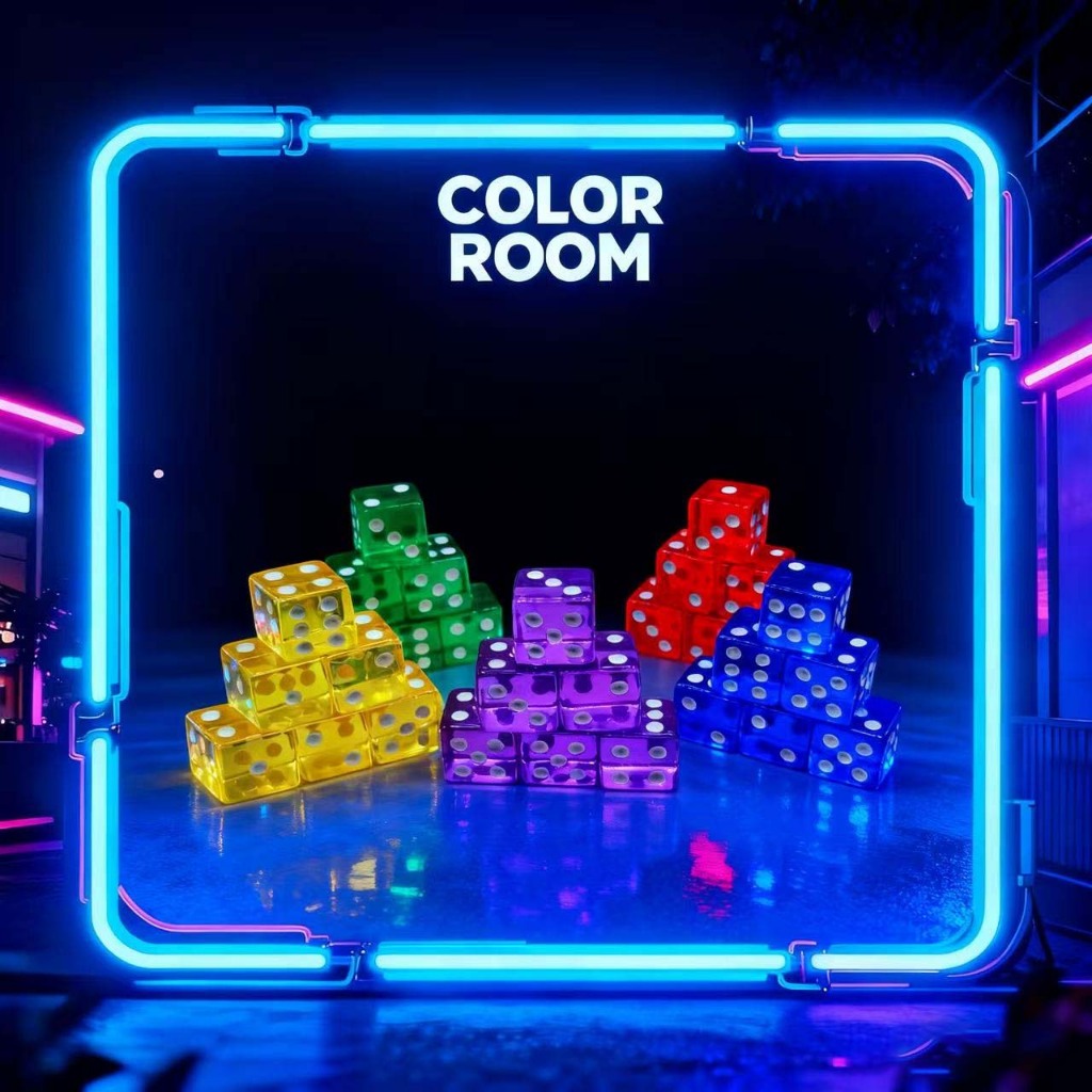 16mm มุมสี่เหลี่ยม ใส สีสัน ลูกเต๋า มุมฉาก Dice อะครีลิก แต้ม Ktv กล่องบรรจุ 1 กล่อง 50 ชิ้น