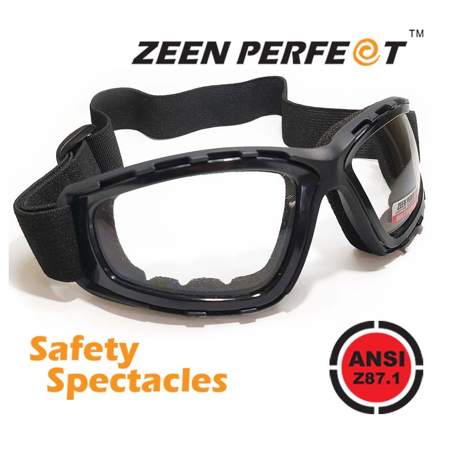 แว่นยางรัด ZEEN PERFECT SA3942/ 6596/ 91730 ANSI Z87.1 ขับมอเตอร์ไซค์ กันลมฝุ่น เศษหิน มียางขอบเบ้าตา ป้องกันUV400