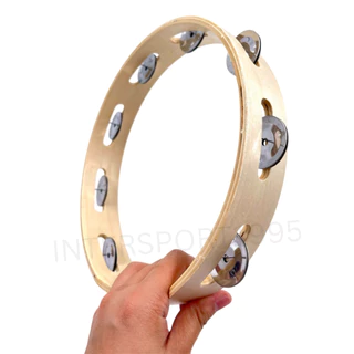 🥁 แทมบูรีนไม้ / ทรัมมารินไม้ (Tambourine) ขนาด 8 นิ้ว และ 10 นิ้ว