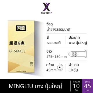 ถุงยาง MINGLIU ขนาด45 บางเรียบ ปุ่มใหญ่ (10ชิ้น/กล่อง)