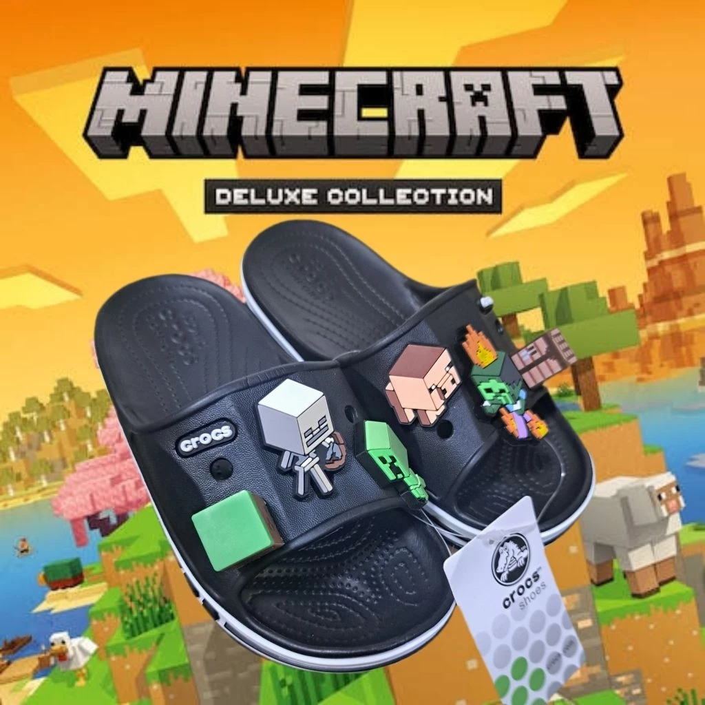 รองเท้าแตะเด็กผู้ชาย Minecraft 5-8 ปี(พร้อมส่ง)ใหม่2026