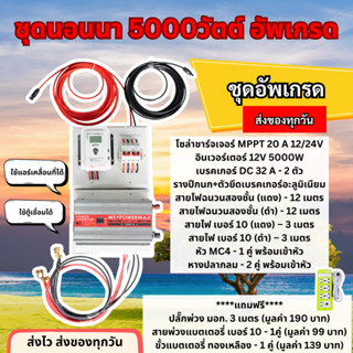 ✨ชุดนอนนารุ่น 5000วัตต์ อัพเกรด🏕️ ชาร์จเจอร์MPPTแท้ ชาร์จเร็…