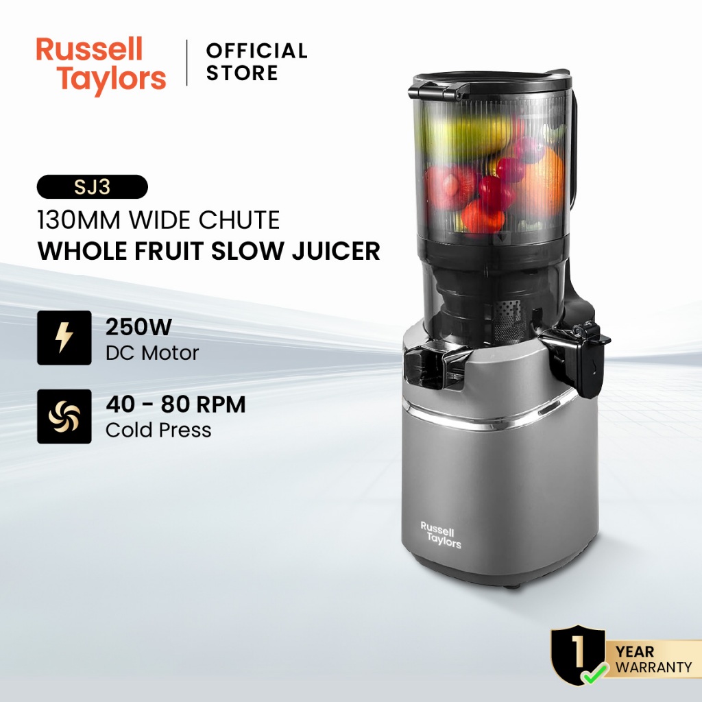 Russell Taylors เครื่องสกัดน้ำผลไม้แยกกาก  เครื่องสกัดเย็นคั้นน้ำผลไม้ Cold Press Slow Juicer 130MM 
