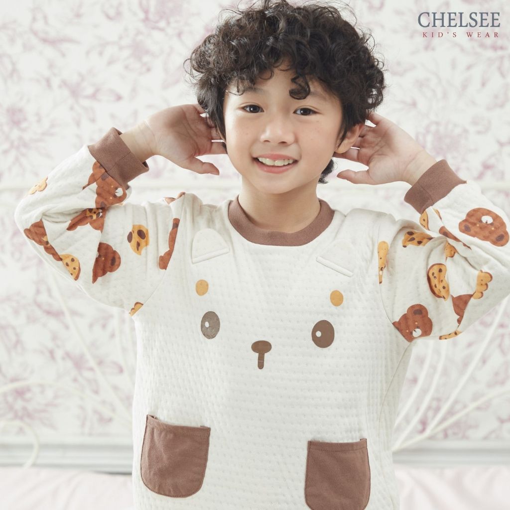 NEW !! Chelsee ชุดนอน Therma Soft Sanwich อบอุ่น นุ่มสบาย แขนยาว ลายหมี เด็กผู้ชาย อายุ 1.5-10 ปี รุ่น 128187