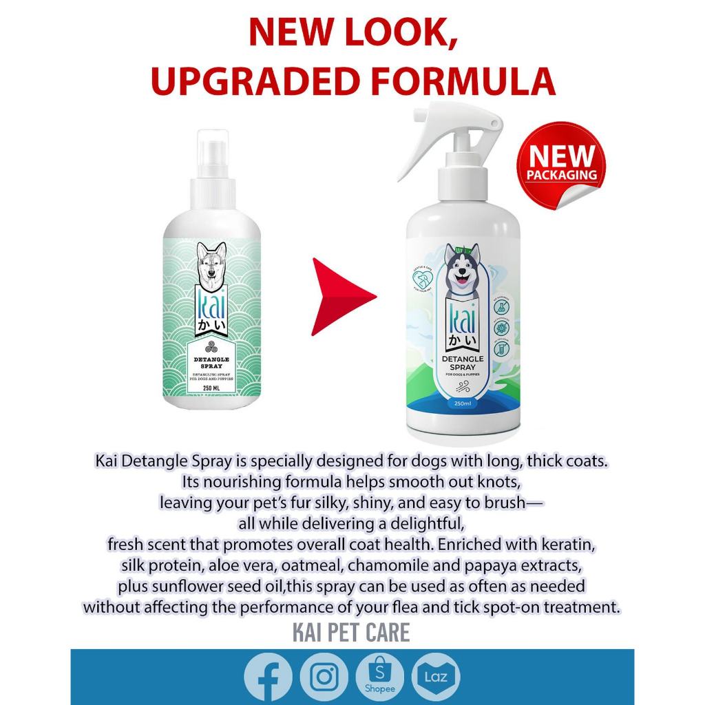Kai Detangle Spray for Dogs and Puppies สเปรย์คลายปมขนพันกัน(สังกะตัง) 250 ml.