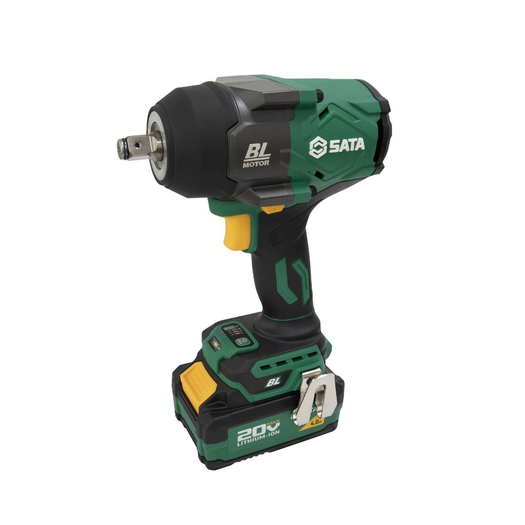 SATA 51075(4แอม2 ก้อน)/51075C(5แอม1 ก้อน)  บล็อกแบต 1/2" ไร้แปรงถ่าน J series 1000N.m 18V แบต 4.0Ah 