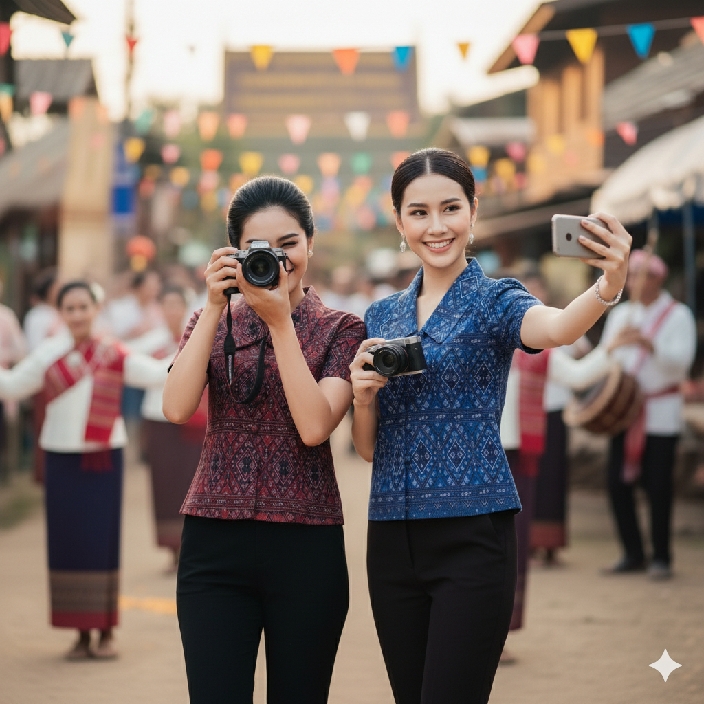 เสื้อพื้นเมืองคอปกเหลี่ยม