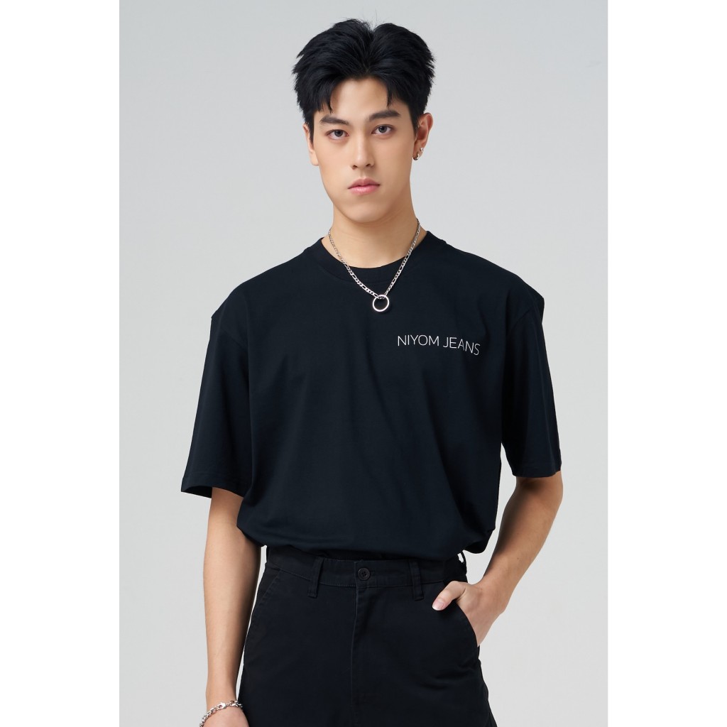 Niyom Jeans collection INDIGO : เสื้อยืด Oversize รุ่น TSO-104 สกรีนลาย ผ้าCotton ผ้ายืด