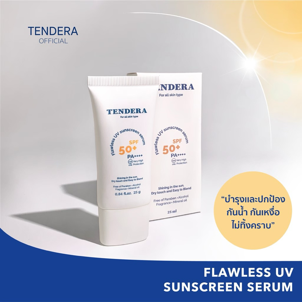 TENDERA Flowless UV Sunscreen Serum SPF50+ PA++++