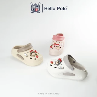 Hello Polo รองเท้าแตะรัดส้น รองเท้าแตะหัวโต เสริมส้น ประดับตัวการ์ตูน EVA กันลื่น กันน้ำ รุ่น HP8059