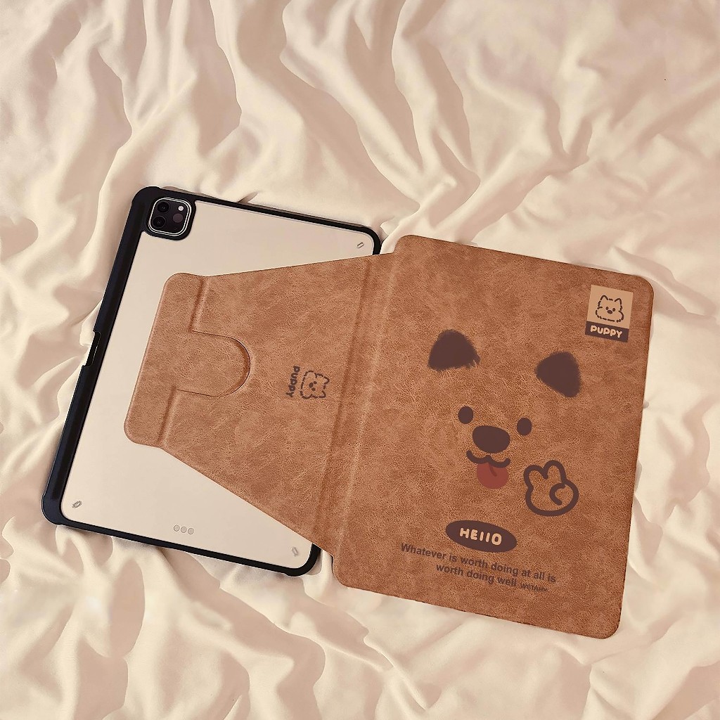 พร้อมส่ง เคสแท็บเล็ต Samsung สำหรับ Tab S9 S9+ หมุนได้ 360°ลูกสุนัขน่ารัก S10+มีที่ใส่ปากกา S6 Lite