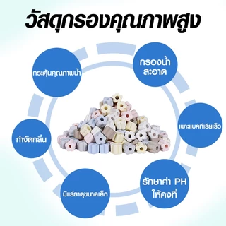 500g/1kg เซรามิกริงค์ ดอกไม้5สี วัสดุกรองตู้ปลา คุณภาพสูง filter พร้อมถุงตาข่าย (พร้อมใช้งาน)