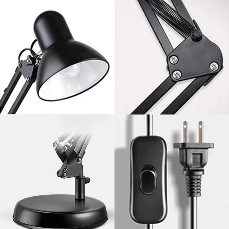 โคมไฟตั้งโต๊ะ โคมไฟอ่านหนังสือ ไฟตั้งโต๊ะ โคมไฟทําเล็บ ปรับระดับได้ หมุนได้  ไฟ 3 สี table lamp - รูปที่ 7