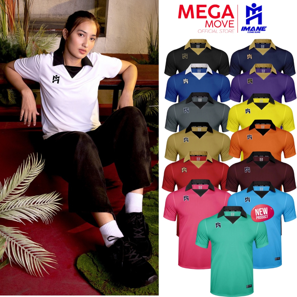 IMANE เสื้อกีฬาคอปก รุ่น VINTAGE ผ้าร่อง โลโก้ปักที่อกด้านขวา รหัส IMA1002