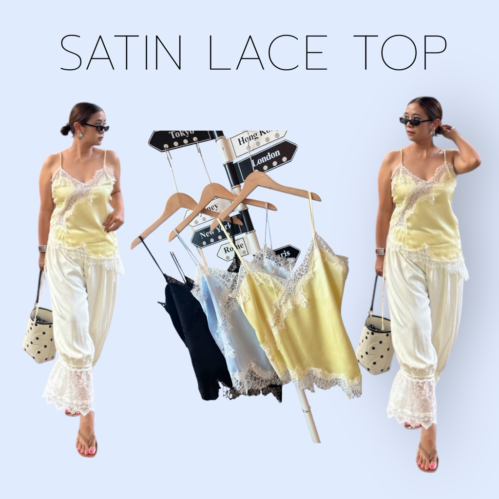 เสื้อสายเดี่ยวซาติน satin lace top