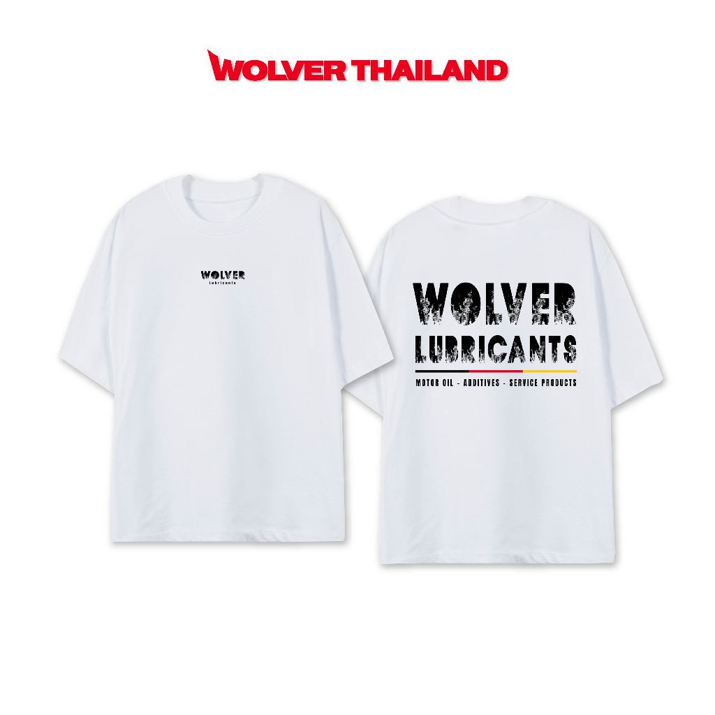 Wolver Oversize เสื้อยืดสกรีนลาย สีขาว ใส่ได้ทั้งผู้หญิงและผู้ชาย ดีไซน์คลาสสิก คุณภาพสูง