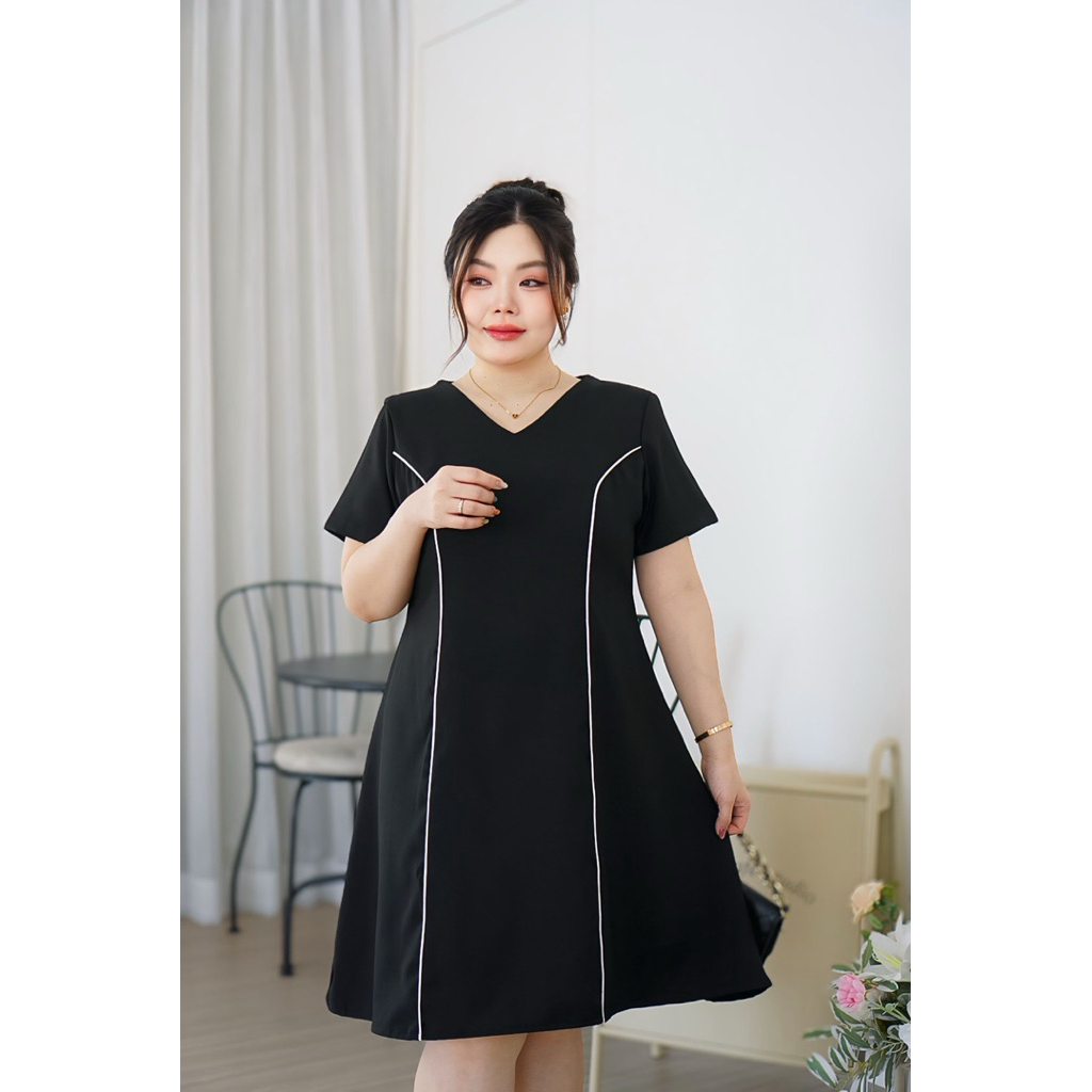 XL-5XL/Basic S Line Dress/5สี/FIORI