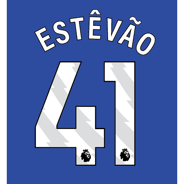 ฟ้อน พรีเมียร์ลีก ชื่อ-เบอร์นักเตะ FONT EPL เชลซี สีขาว 2025/26