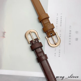 พร้อมส่ง!! เข็มขัดทรงโมเดิร์น หนังPu หัวเข็มขัดโค้งมน เรียบหรู มีระดับ ดูดี ในทุกลุค ( P178 )