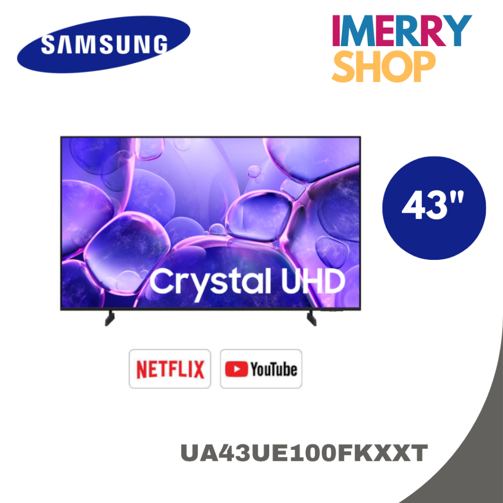 Samsung 43" Crystal UHD UE100F 4K Smart TV (2025) UA43UE100FKXXT